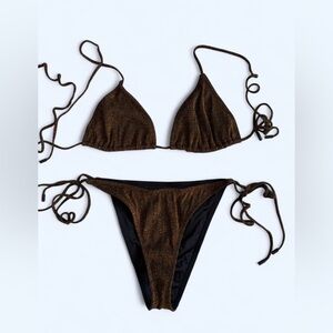 TRIANGL Vinca Stevie sparkle bikini top and bottom set